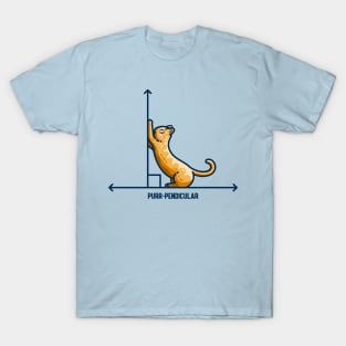 Purr-pendicular Kawaii Cute Cat Maths T-Shirt